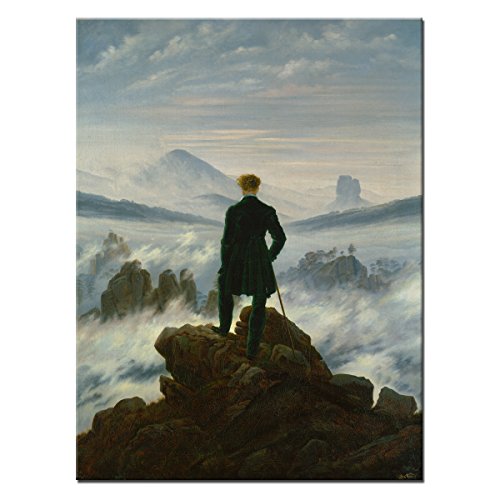 WANDKINGS Leinwandbild Der Wanderer über dem Nebelmeer von Caspar David Friedrich / 30 x 40 cm/auf Keilrahmen von WANDKINGS