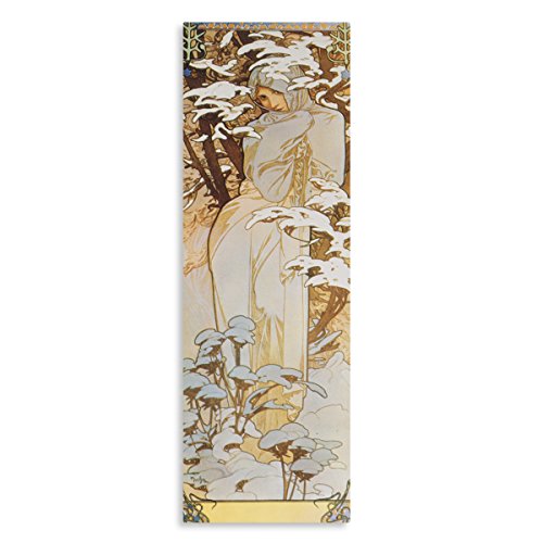 WANDKINGS Leinwandbild Der Winter von Alfons Mucha / 30 x 90 cm/auf Keilrahmen von WANDKINGS