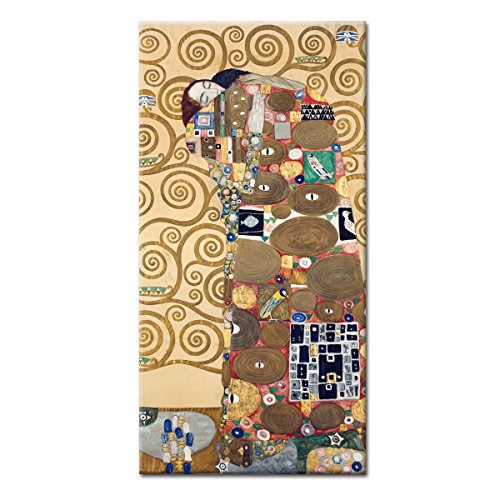 WANDKINGS Leinwandbild Die Erfüllung von Gustav Klimt / 40 x 80 cm/auf Keilrahmen von WANDKINGS