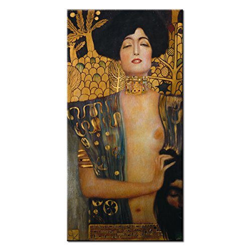 WANDKINGS Leinwandbild Judith mit dem Haupt des Holofernes von Gustav Klimt / 40 x 80 cm/auf Keilrahmen von WANDKINGS