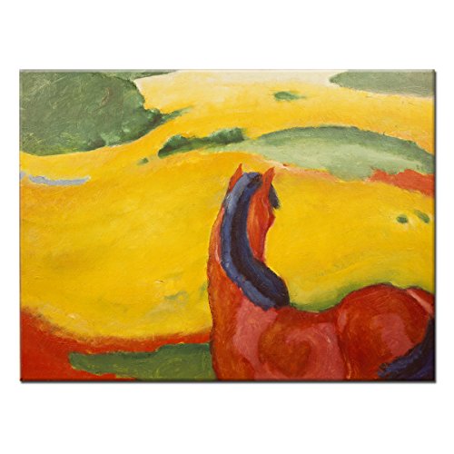 WANDKINGS Leinwandbild Pferd in Landschaft von Franz Marc / 40 x 30 cm/auf Keilrahmen von WANDKINGS