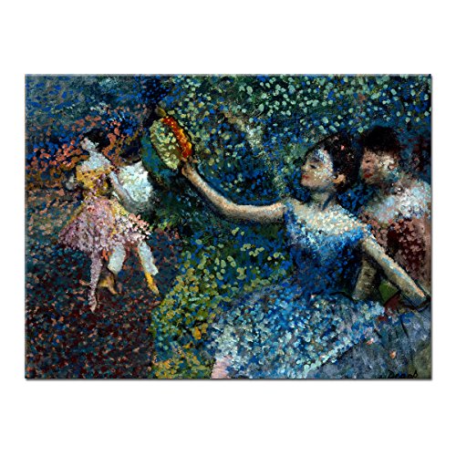 WANDKINGS Leinwandbild Tänzerin mit Tambourin von Edgar Degas / 80 x 60 cm/auf Keilrahmen von WANDKINGS