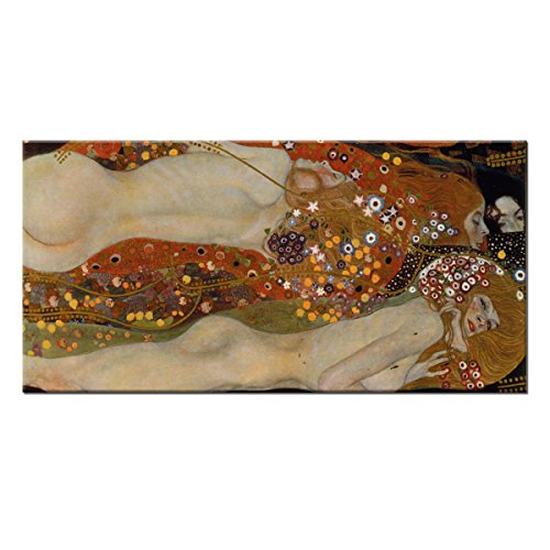 WANDKINGS Leinwandbild Wasserschlangen II von Gustav Klimt / 80 x 40 cm/auf Keilrahmen von WANDKINGS