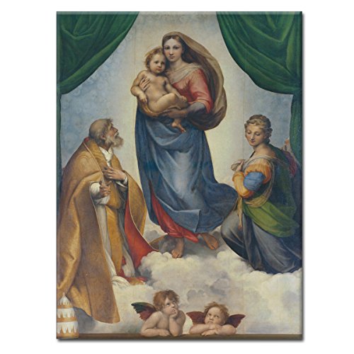 WANDKINGS LeinwandbildDie Sixtinische Madonna von Raffael / 30 x 40 cm/auf Keilrahmen von WANDKINGS