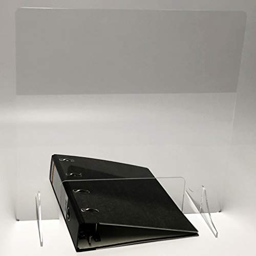 WANDKINGS Spuckschutz mit großer Durchreiche für Aktenordner, Virenschutz Niesschutz Hustenschutz, Thekenaufsatz Tischaufsatz Tresenaufsatz, Breite: 50 cm, Höhe: 50 cm, Glasklar von WANDKINGS