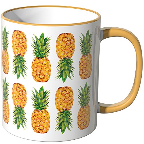 WANDKINGS Tasse, Motiv „Ananas Design 1“ - DUNKELGELB von WANDKINGS