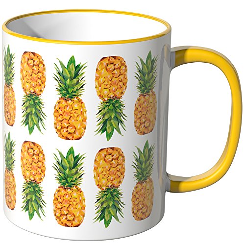 WANDKINGS Tasse, Motiv „Ananas Design 1“ - GELB von WANDKINGS