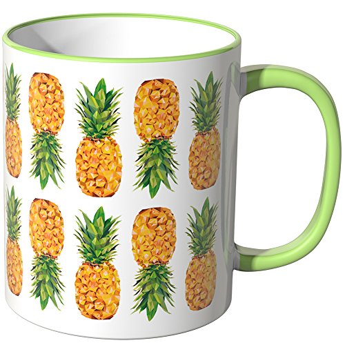 WANDKINGS Tasse, Motiv „Ananas Design 1“ - HELLGRÜN von WANDKINGS