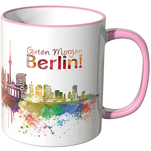 WANDKINGS® Tasse, Schriftzug Guten Morgen Berlin! mit Skyline - ROSA WANDKINGS® Tasse, Schriftzug Guten Morgen Berlin! mit Skyline - ROSA von WANDKINGS