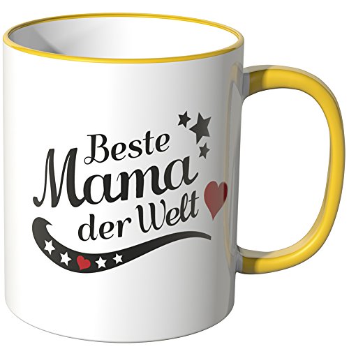 WANDKINGS Tasse, Spruch Beste Mama der Welt - GELB von WANDKINGS