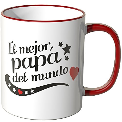 WANDKINGS Tasse, Spruch: EL Mejor papá del Mundo - ROT von WANDKINGS