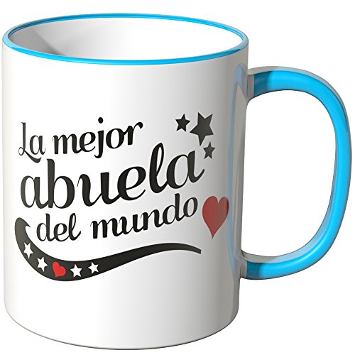 WANDKINGS Tasse, Spruch: La Mejor Abuela del Mundo - BLAU von WANDKINGS