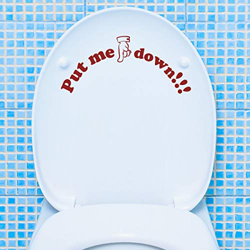 WANDKINGS Toilettenaufkleber Put me down!!! 13 x 30 cm - Dunkelrot - 35 Farben zur Wahl von WANDKINGS