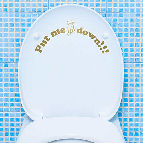 WANDKINGS Toilettenaufkleber Put me down!!! 13 x 30 cm - Gold - 35 Farben zur Wahl von WANDKINGS