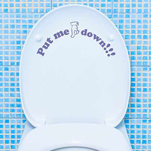 WANDKINGS Toilettenaufkleber Put me down!!! 13 x 30 cm - Lavendel - 35 Farben zur Wahl von WANDKINGS