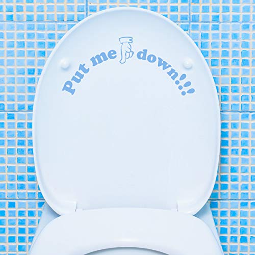 WANDKINGS Toilettenaufkleber Put me down!!! 13 x 30 cm - Lichtblau - 35 Farben zur Wahl von WANDKINGS
