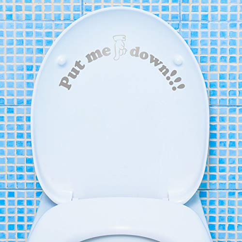 WANDKINGS Toilettenaufkleber Put me down!!! 13 x 30 cm - Silber - 35 Farben zur Wahl von WANDKINGS