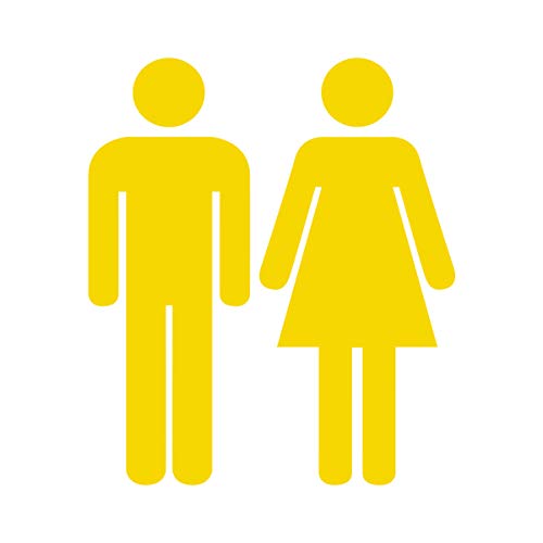 WANDKINGS WC Türaufkleber - Mann & Frau Figuren - 13 x 15 cm - Gelb - Wähle aus 5 Größen & 35 Farben von WANDKINGS