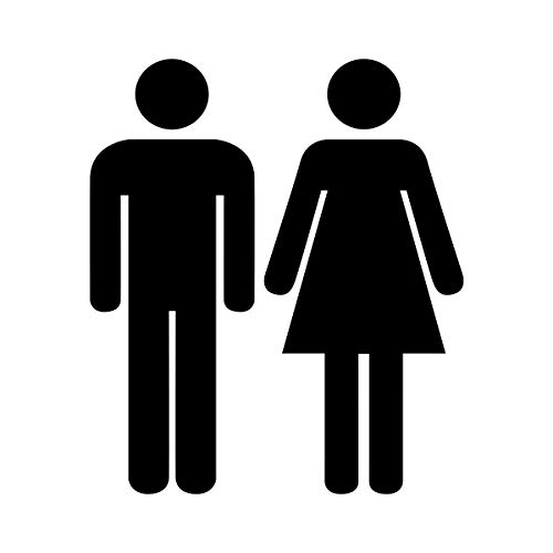 WANDKINGS WC Türaufkleber - Mann & Frau Figuren - 13 x 15 cm - Schwarz - Wähle aus 5 Größen & 35 Farben von WANDKINGS