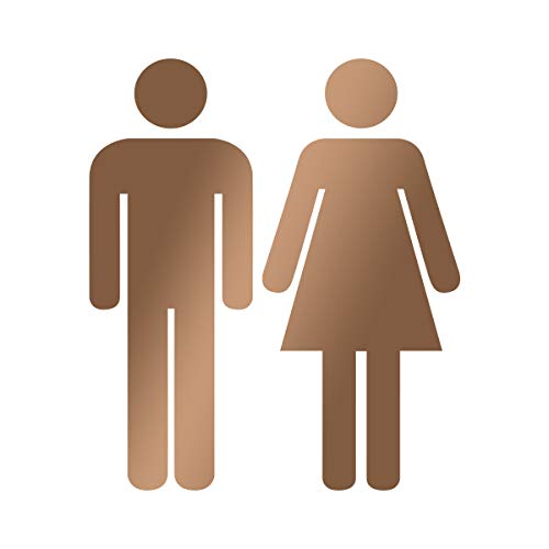 WANDKINGS WC Türaufkleber - Mann & Frau Figuren - 17 x 20 cm - Kupfer - Wähle aus 5 Größen & 35 Farben von WANDKINGS