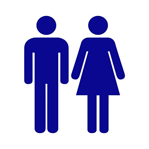 WANDKINGS WC Türaufkleber - Mann & Frau Figuren - 17 x 20 cm - Verkehrsblau - Wähle aus 5 Größen & 35 Farben von WANDKINGS