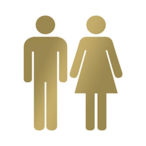 WANDKINGS WC Türaufkleber - Mann & Frau Figuren - 21 x 25 cm - Gold - Wähle aus 5 Größen & 35 Farben von WANDKINGS