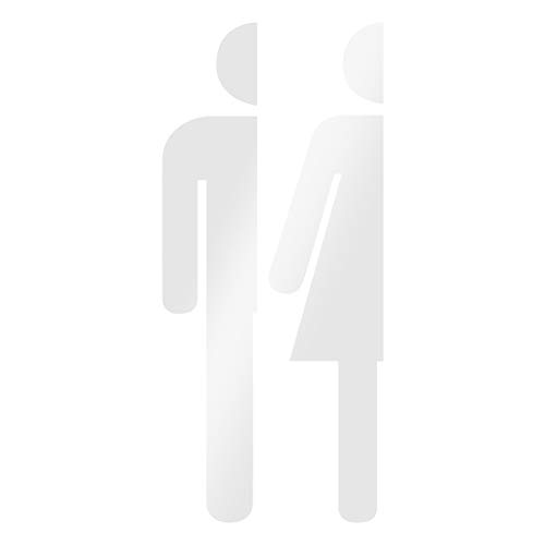 WANDKINGS WC Türaufkleber - Mann & Frau Silhouetten - (Frau: 27,4 x 120 cm, Mann: 22,7 x 120 cm) - 51 x 120 cm - Milchglasfolie - Wähle Farbe von WANDKINGS