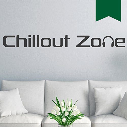 WANDKINGS Wandtattoo Chillout Zone 100 x 11 cm dunkelgrün - erhältlich in 33 Farben von WANDKINGS