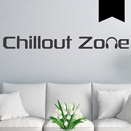 WANDKINGS Wandtattoo - Chillout Zone - 135 x 15 cm - Schwarz - Wähle aus 5 Größen & 35 Farben von WANDKINGS