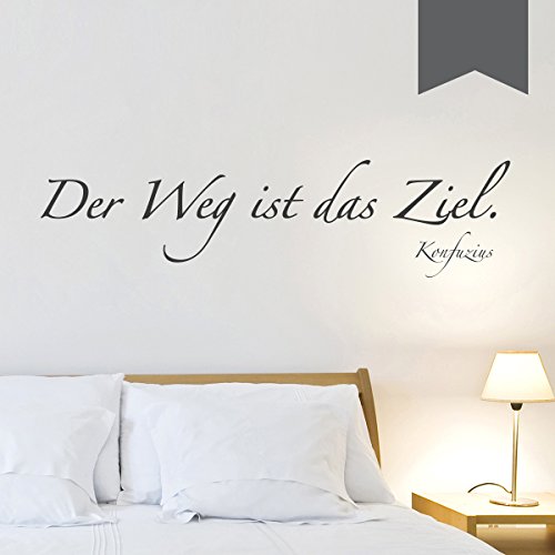 WANDKINGS Wandtattoo Der Weg ist das Ziel. (Konfuzius) 50 x 13 cm dunkelgrau - erhältlich in 33 Farben von WANDKINGS