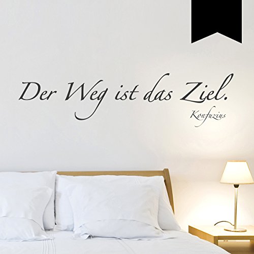 WANDKINGS Wandtattoo Der Weg ist das Ziel. (Konfuzius) 50 x 13 cm schwarz - erhältlich in 33 Farben von WANDKINGS