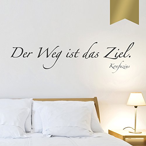 WANDKINGS Wandtattoo Der Weg ist das Ziel. (Konfuzius) 90 x 23 cm Gold - erhältlich in 33 Farben von WANDKINGS