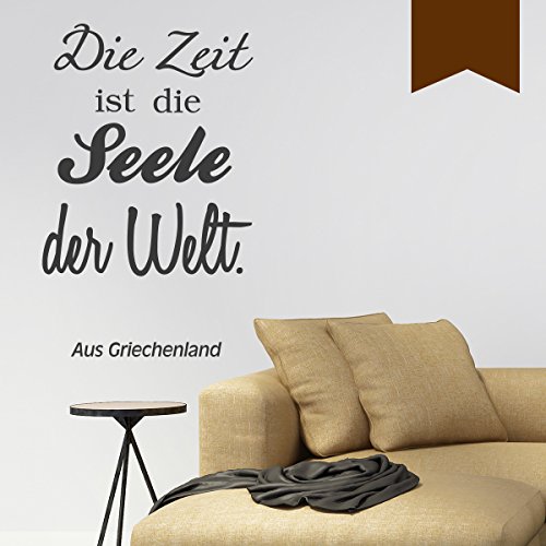 WANDKINGS Wandtattoo - Die Zeit ist die Seele der Welt. (Aus Griechenland) - 48 x 75 cm - Braun - Wähle aus 5 Größen & 35 Farben von WANDKINGS