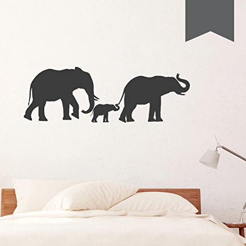 WANDKINGS Wandtattoo - Elefantenfamilie mit 3 Elefanten - 75 x 24 cm - Dunkelgrau - Wähle aus 5 Größen & 35 Farben WANDKINGS Wandtattoo - Elefantenfamilie mit 3 Elefanten - 75 x 24 cm - Dunkelgrau - Wähle aus 5 Größen & 35 Farben von WANDKINGS