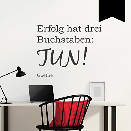 WANDKINGS Wandtattoo Erfolg hat DREI Buchstaben: TUN! (Goethe) 100 x 80 cm schwarz - erhältlich in 33 Farben von WANDKINGS