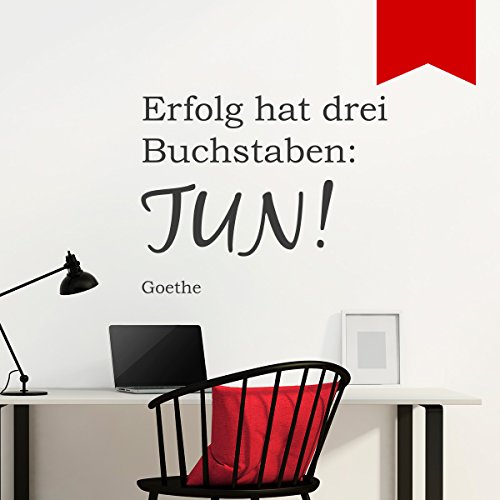 WANDKINGS Wandtattoo Erfolg hat DREI Buchstaben: TUN! (Goethe) 75 x 60 cm rot - erhältlich in 33 Farben von WANDKINGS