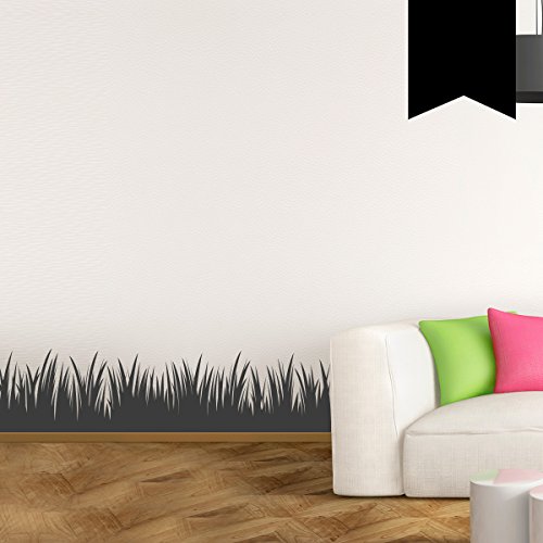 WANDKINGS Wandtattoo Grasbordüre in Meterstücken 100 x 30 cm schwarz - erhältlich in 33 Farben von WANDKINGS