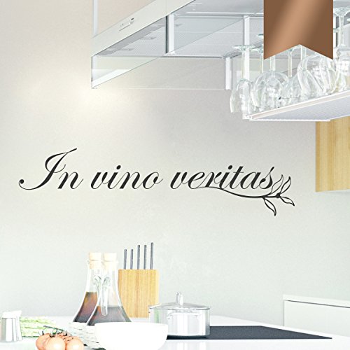 WANDKINGS Wandtattoo - In vino veritas - 50 x 12 cm - Kupfer - Wähle aus 5 Größen & 35 Farben von WANDKINGS