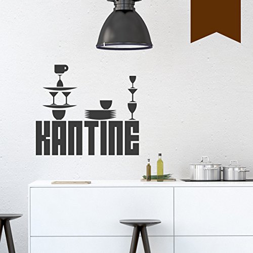 WANDKINGS Wandtattoo - Kantine - 70 x 62 cm - Braun - Wähle aus 5 Größen & 35 Farben von WANDKINGS