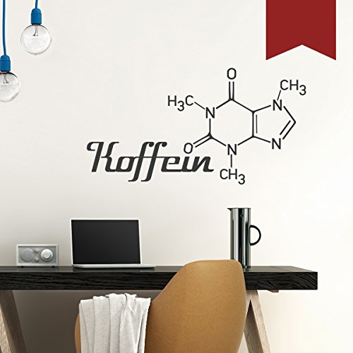 WANDKINGS Wandtattoo Koffein - Kaffee Molekül 75 x 41 cm dunkelrot - erhältlich in 33 Farben von WANDKINGS