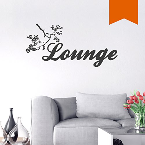 WANDKINGS Wandtattoo Lounge mit Blumenranke 50 x 23 cm orange - erhältlich in 33 Farben von WANDKINGS