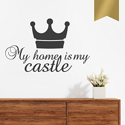 WANDKINGS Wandtattoo - My home is my castle - 50 x 31 cm - Gold - Wähle aus 5 Größen & 35 Farben von WANDKINGS