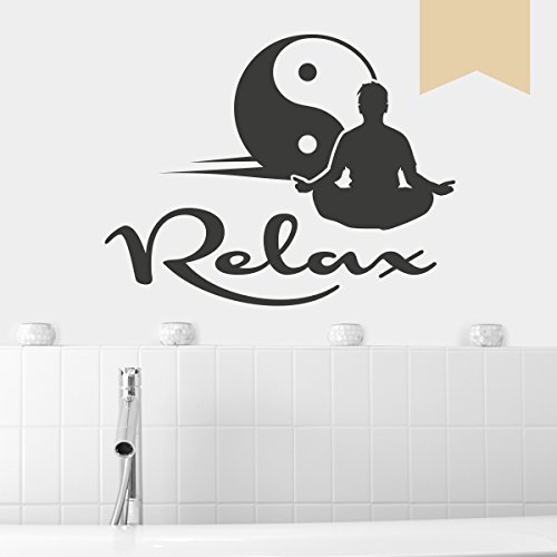 WANDKINGS Wandtattoo Relax Yin Yang 50 x 39 cm beige - erhältlich in 33 Farben von WANDKINGS