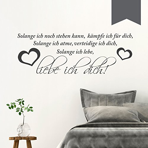 WANDKINGS Wandtattoo Solange ich noch Stehen kann, kämpfe ich für Dich, Solange ich atme, verteidige ich Dich, Solange ich lebe, Liebe ich Dich! 190 x 65 cm dunkelgrau - erhältlich in 33 Farben von WANDKINGS