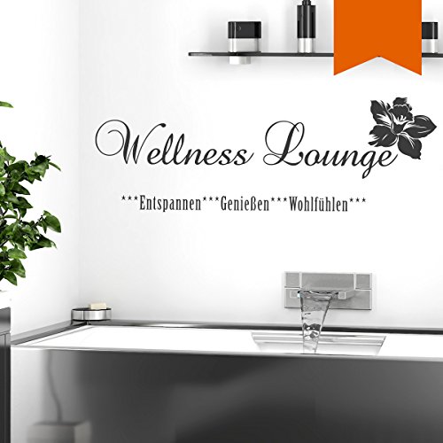 WANDKINGS Wandtattoo Wellness Lounge 50 x 17 cm orange - erhältlich in 33 Farben von WANDKINGS