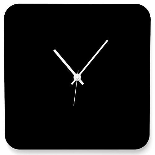 WANDKINGS Wanduhr Quader aus Acrylglas, in 11 Farben erhältlich (Farbe: Uhr = Schwarz glänzend; Zeiger = Weiß) von WANDKINGS