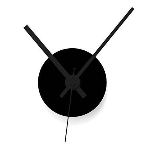 WANDKINGS Wanduhr Solo Clock mit Uhrwerk & Uhrzeigern (Farbe: Uhr=Schwarz, Zeiger=Schwarz) von WANDKINGS