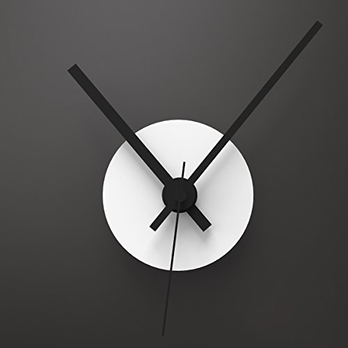 WANDKINGS Wanduhr Solo Clock mit Uhrwerk & Uhrzeigern (Farbe: Uhr=Weiß, Zeiger=Schwarz) von WANDKINGS