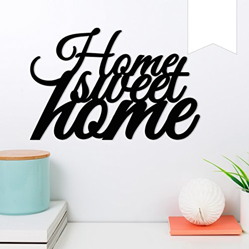 WANDKINGS Wandworte aus Holz - Wähle EIN Motiv & Farbe - Home Sweet Home - 70 x 46 cm (XL) - Weiß von WANDKINGS