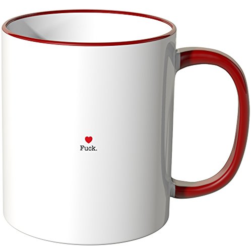 WANDKINGS® Tasse, Schriftzug: Fuck mit rotem Herzchen - ROT von WANDKINGS